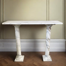 Load image into Gallery viewer, Classic Solid White Marble Console Table Side Table, Italy 1980
