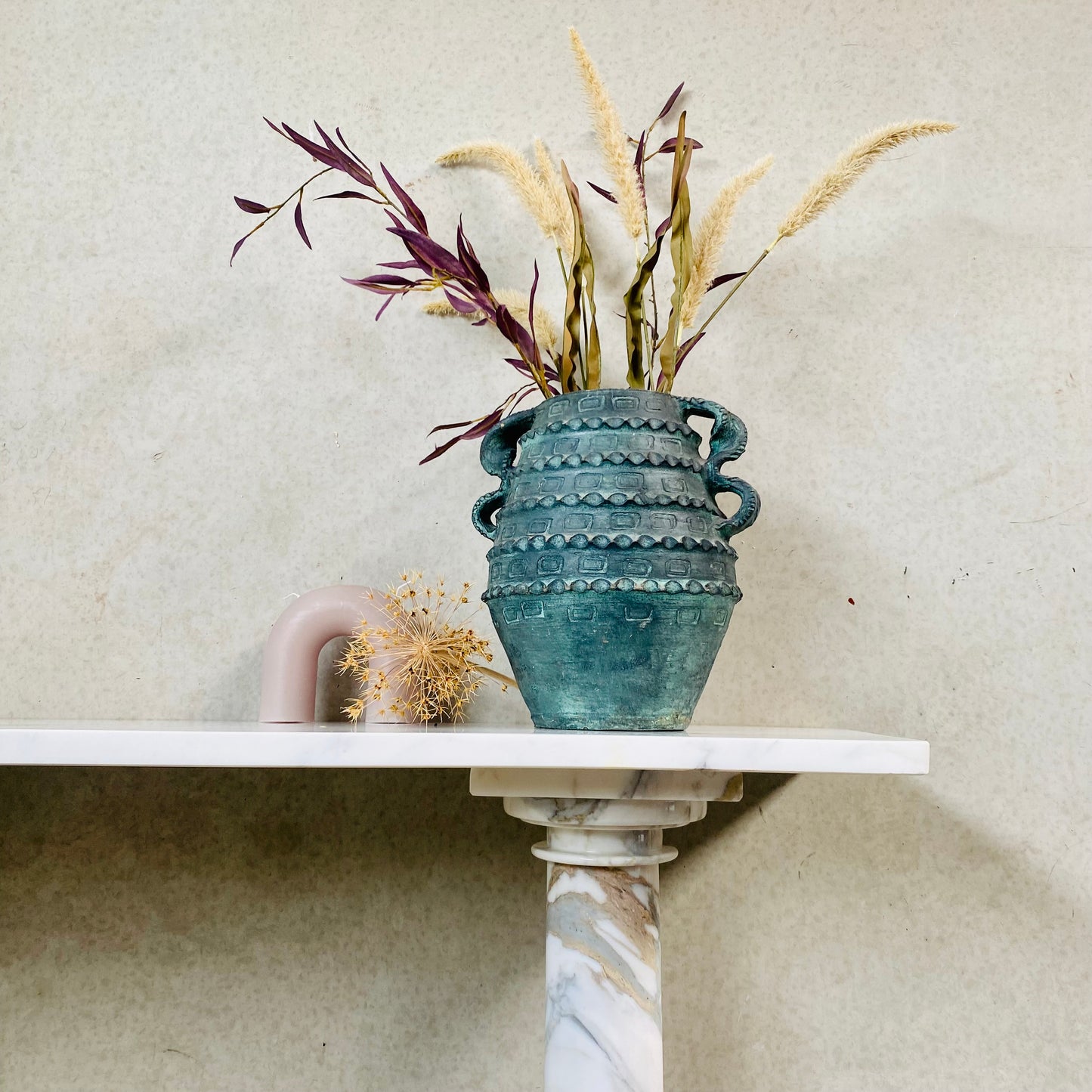 Console/table d'appoint classique en marbre blanc massif, Italie 1980