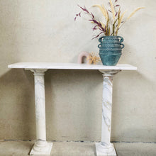 Load image into Gallery viewer, Classic Solid White Marble Console Table Side Table, Italy 1980
