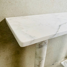 Load image into Gallery viewer, Classic Solid White Marble Console Table Side Table, Italy 1980
