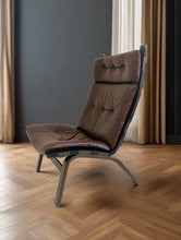 Load image into Gallery viewer, Danish Brown Leather Lounge Chair Farstrup, Denmark 1970

