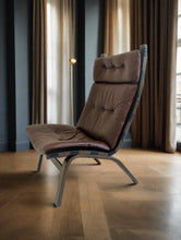 Load image into Gallery viewer, Danish Brown Leather Lounge Chair Farstrup, Denmark 1970
