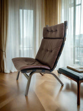 Load image into Gallery viewer, Danish Brown Leather Lounge Chair Farstrup, Denmark 1970

