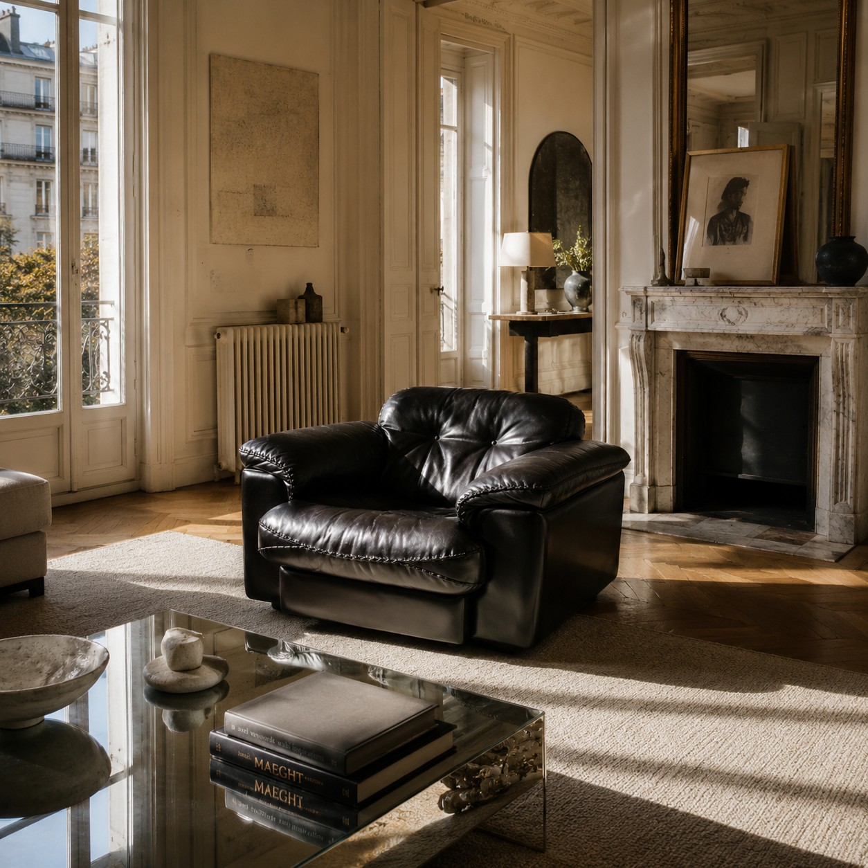 Fauteuil inclinable De Sede DS-101 en cuir marron foncé