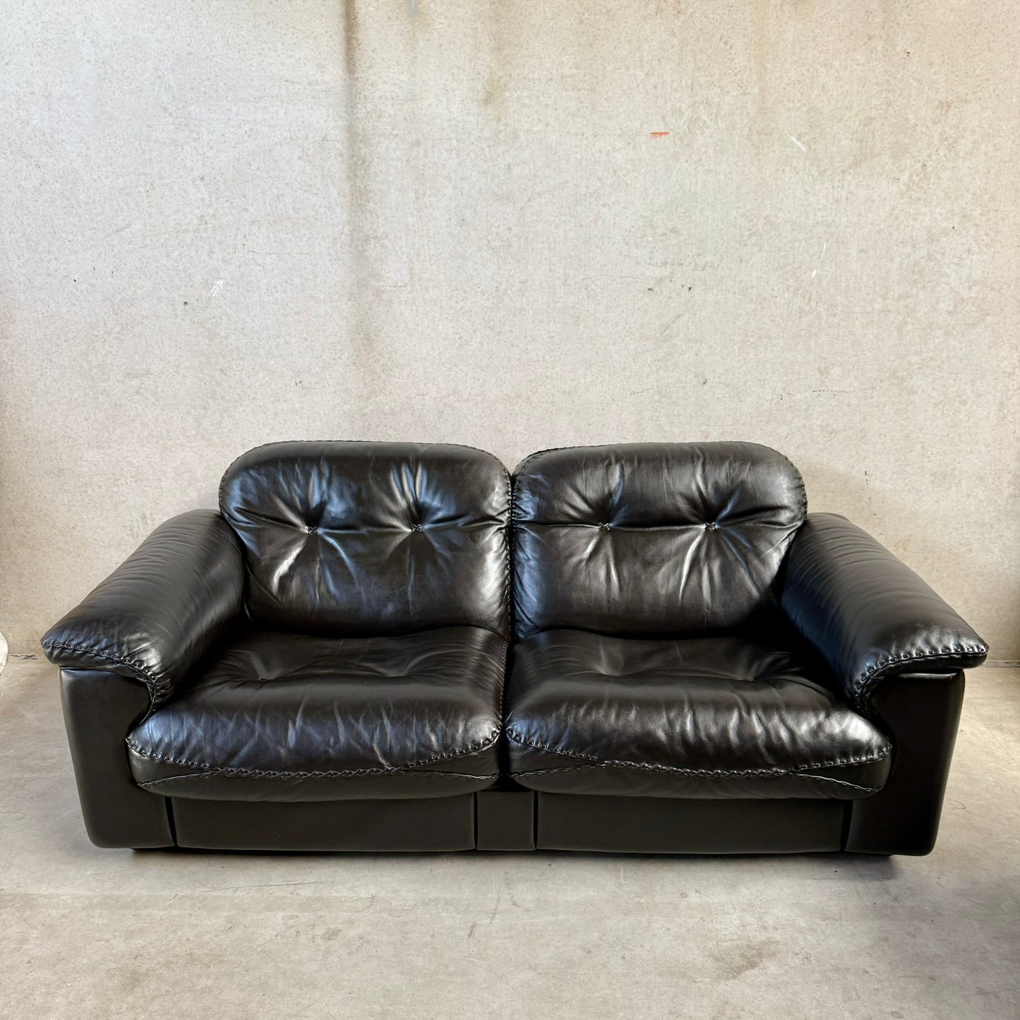 De Sede DS-101 Two-Seater Sofa in Dark Brown Leather