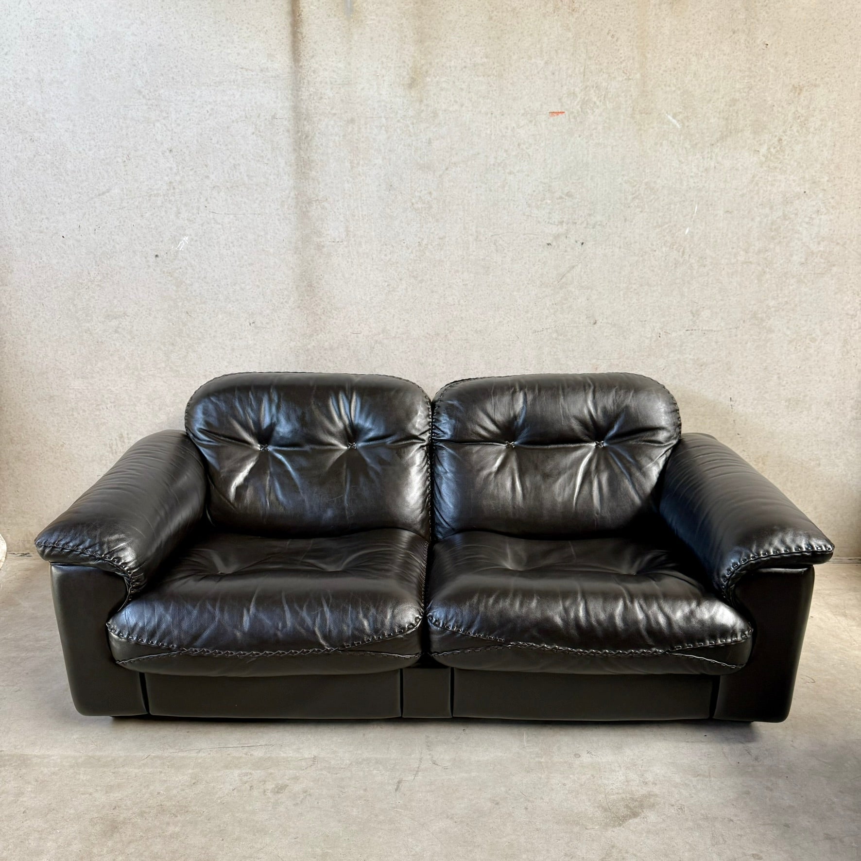 De Sede DS-101 Two-Seater Sofa in Dark Brown Leather
