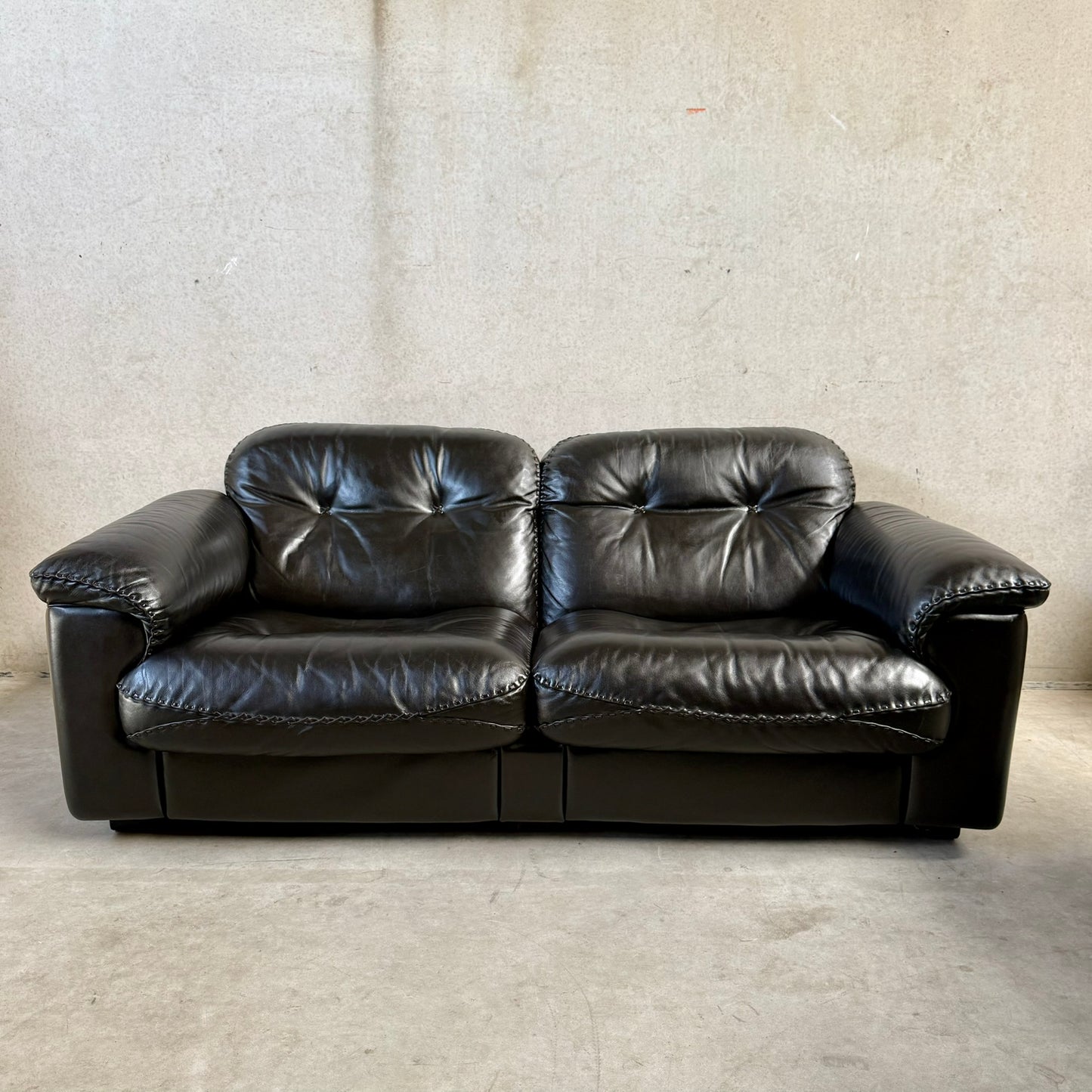 De Sede DS-101 Two-Seater Sofa in Dark Brown Leather