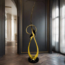 Load image into Gallery viewer, Decorative Large Brass &quot;Entwined Cranes&quot; Birds Sculpture, France 1970
