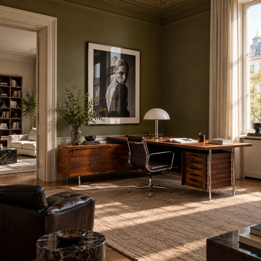 Mid-century Rosewood and Leather Executive Desk by Sven Ivar Dysthe for Dokka Mobler, Norway 1960