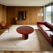 Load image into Gallery viewer, Large Ox-blood Red &#39;rosso Levanto&#39; Oval Marble Coffee Table, Italy 1970

