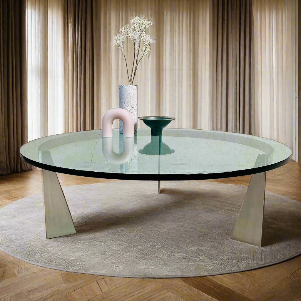 Couchtisch „G3“ aus Glas und Wohnmobilen von Just Van Beek für Metaform, Niederlande, 1980