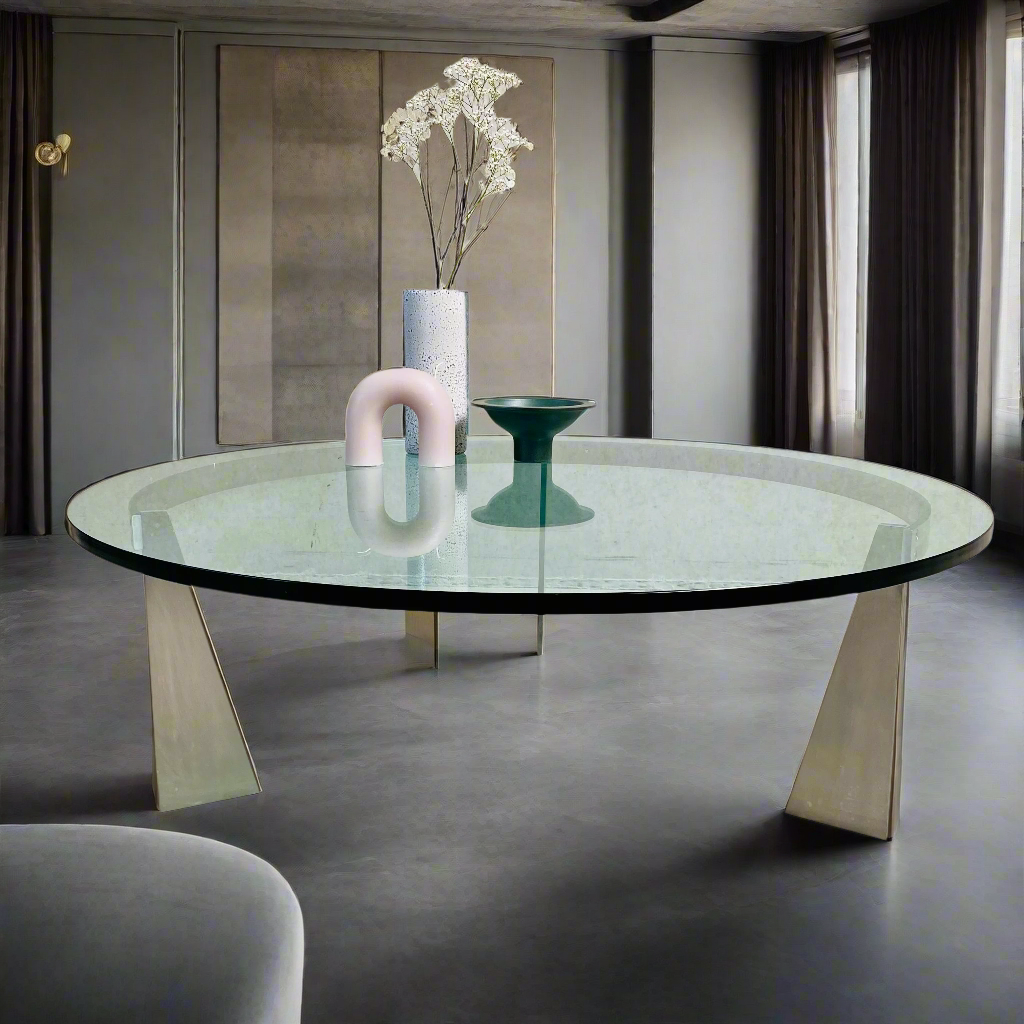 Couchtisch „G3“ aus Glas und Wohnmobilen von Just Van Beek für Metaform, Niederlande, 1980
