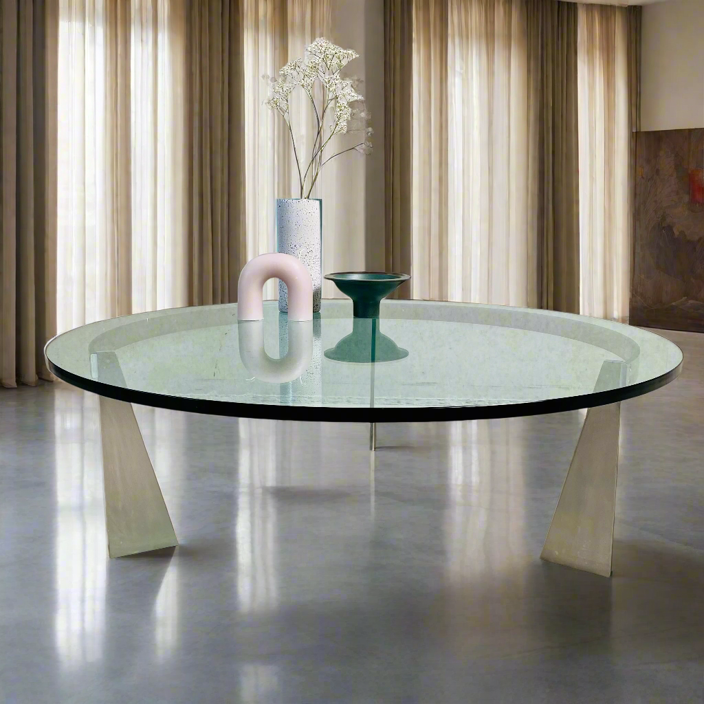 Couchtisch „G3“ aus Glas und Wohnmobilen von Just Van Beek für Metaform, Niederlande, 1980
