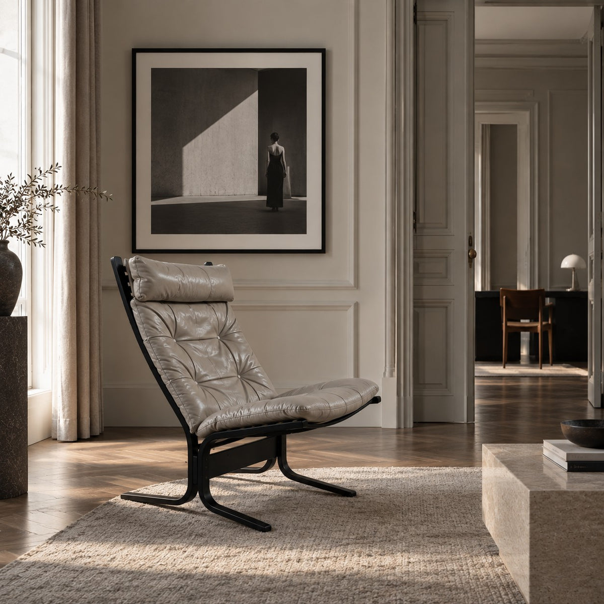 Grey Leather Siesta Lounge Chair by Ingmar Relling for Westnofa, Norway 1960