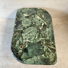 Load image into Gallery viewer, Brutalist Green Marble Brass Inlay Coffee Table by Fedam, Netherlands 1980
