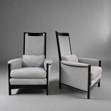 Load image into Gallery viewer, 2 x High Back Lacquered Lounge Chairs &quot;Peggy&quot; by Umberto Asnago for Giorgetti, Italy 1990
