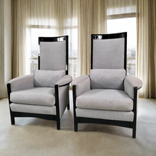 Load image into Gallery viewer, 2 x High Back Lacquered Lounge Chairs &quot;Peggy&quot; by Umberto Asnago for Giorgetti, Italy 1990
