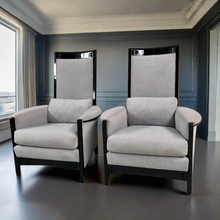 Load image into Gallery viewer, 2 x High Back Lacquered Lounge Chairs &quot;Peggy&quot; by Umberto Asnago for Giorgetti, Italy 1990
