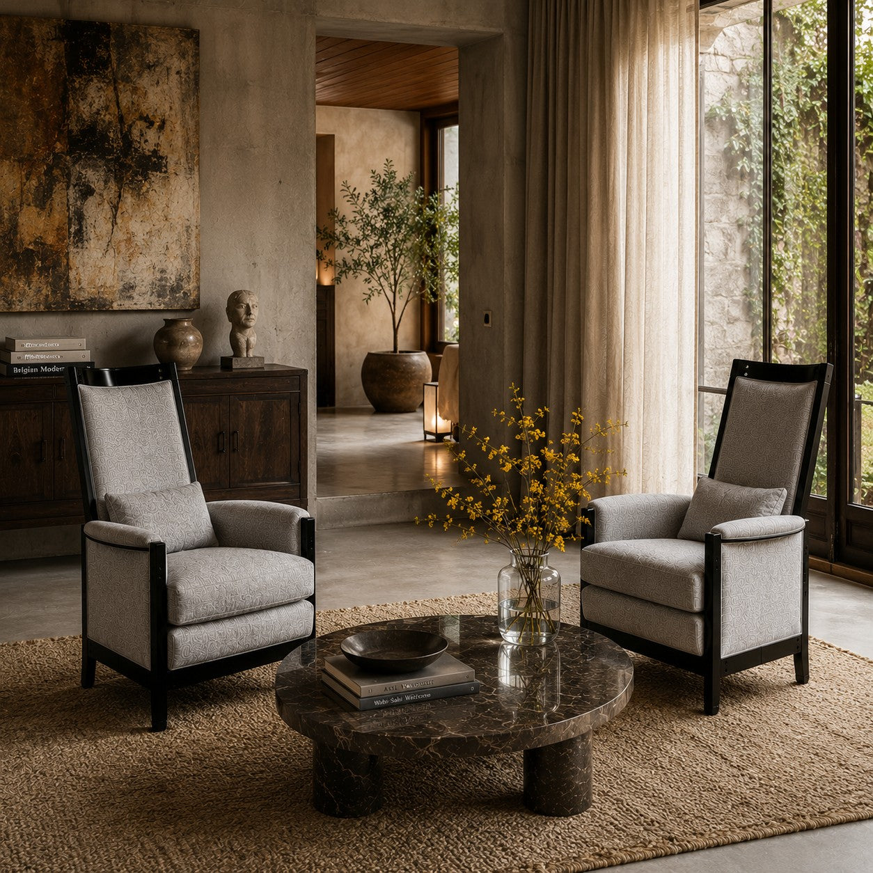 High Back Lacquered Lounge Chairs "Peggy" by Umberto Asnago for Giorgetti, Italy 1990