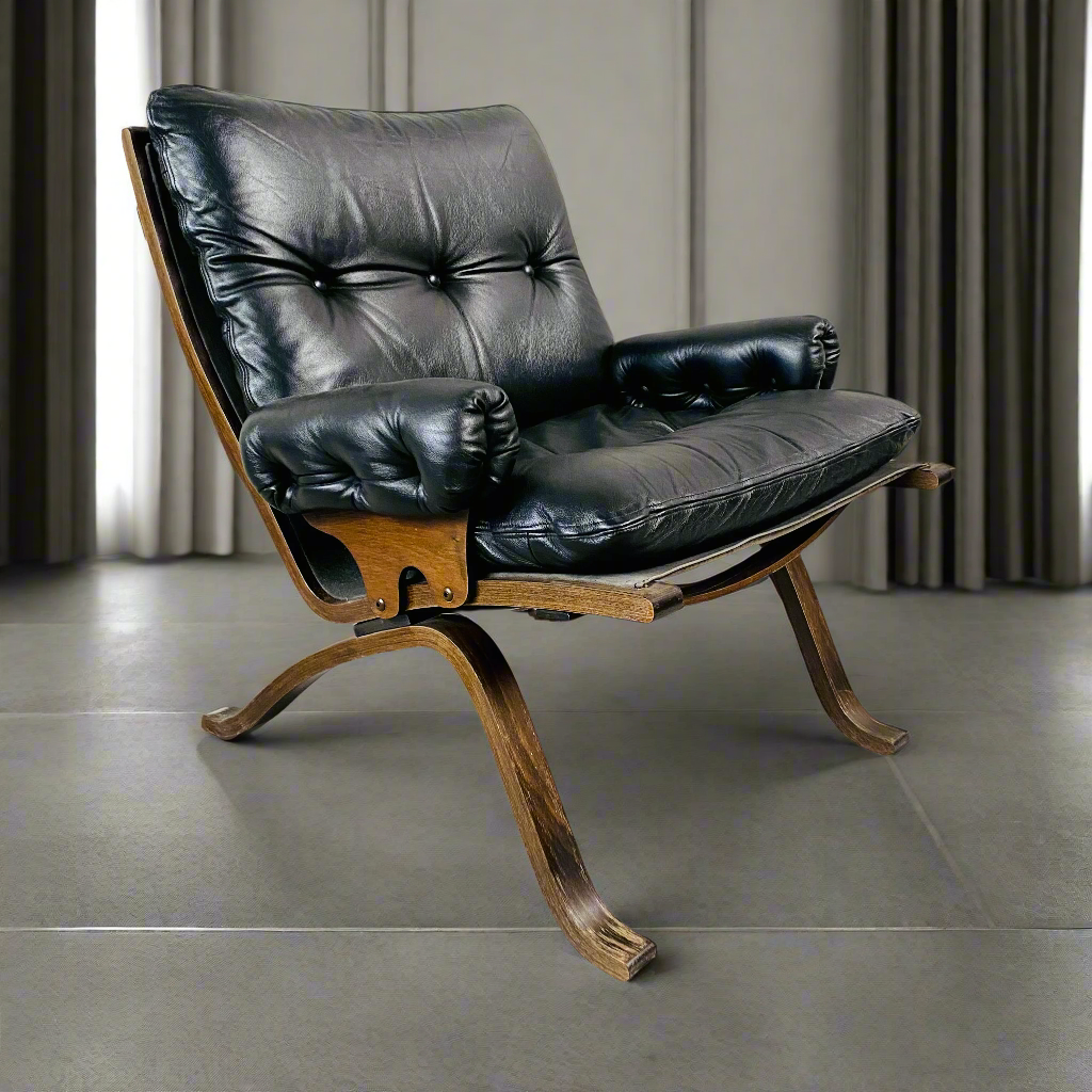 Mid-Century Black Siesta Lounge Chair by Ingmar Relling for Westnofa, Norway 1960