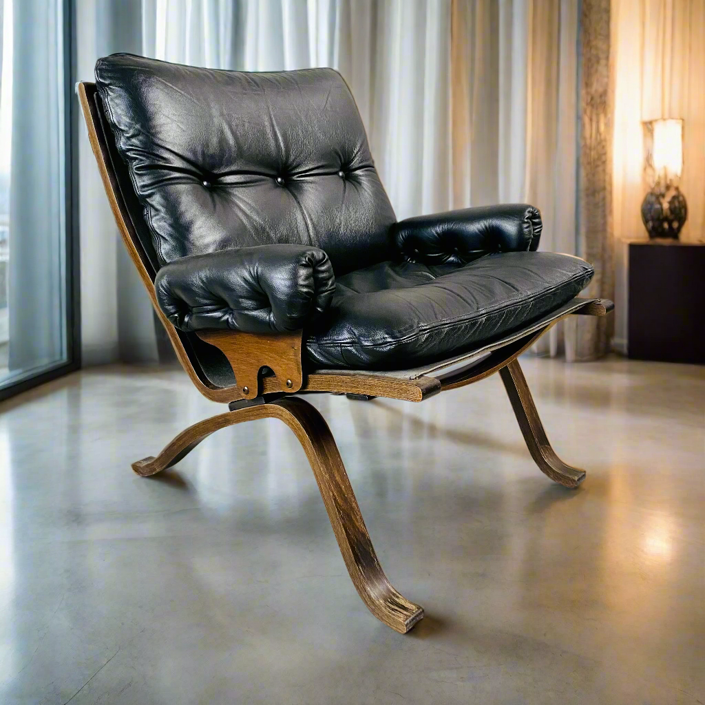 Mid-Century Black Siesta Lounge Chair by Ingmar Relling for Westnofa, Norway 1960