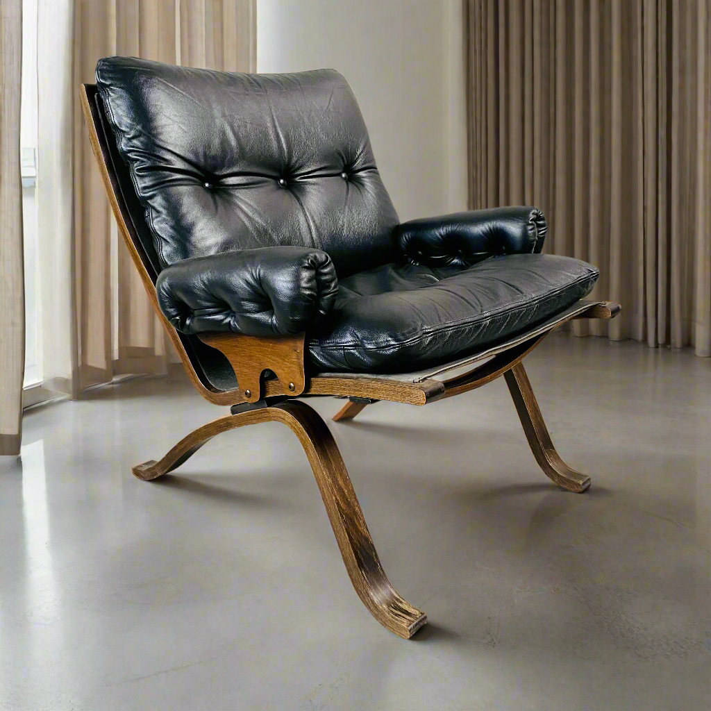 Mid-Century Black Siesta Lounge Chair by Ingmar Relling for Westnofa, Norway 1960