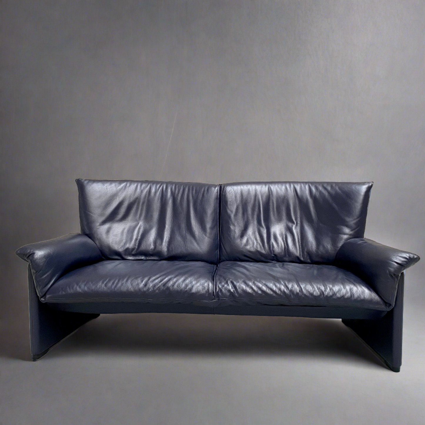 2-Sitzer-Sofa „Palmaria 709“ aus Leder von Vico Magistretti für Cassina, Italien 1970