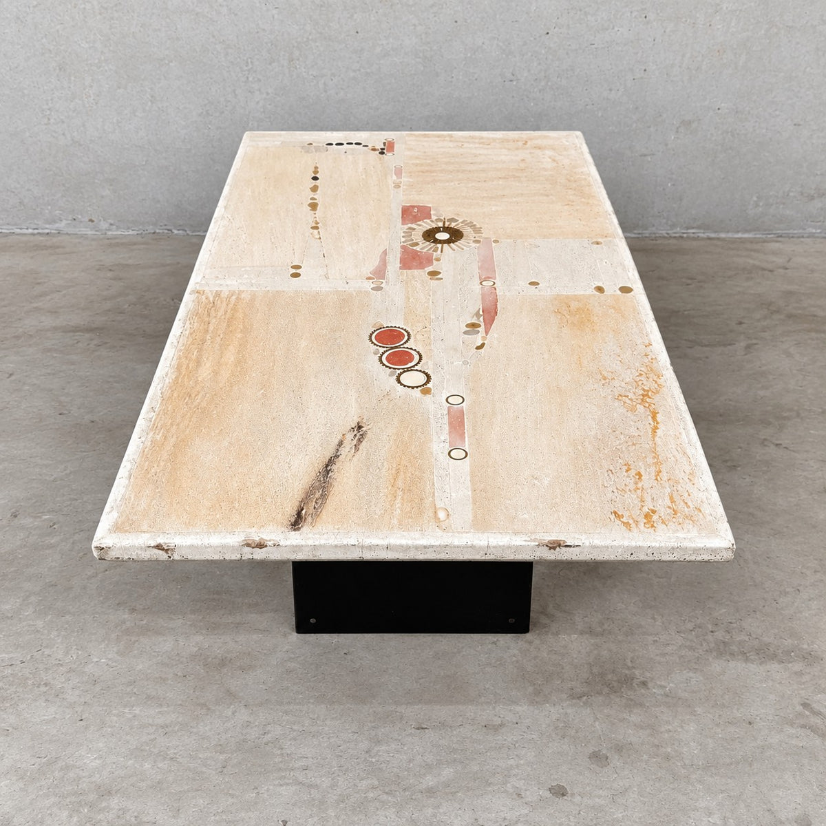 Large Brutalist Coffee Table by Paul Kingma, Netherlands 1984
