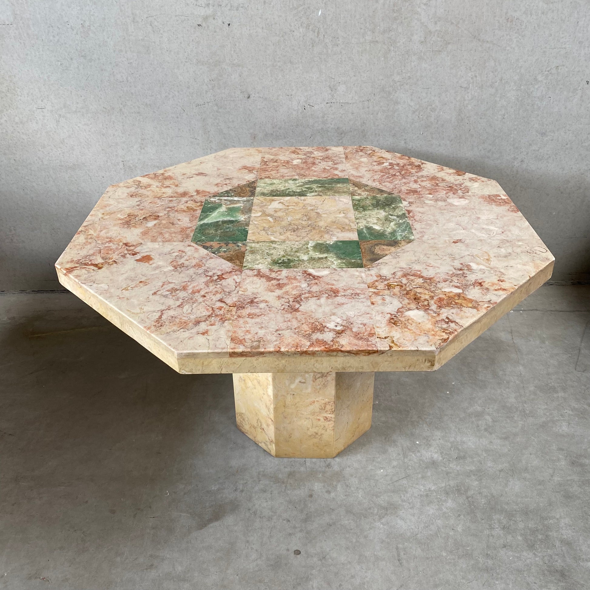 Luxury Hexagon Marble Dining Table, Italy 1980