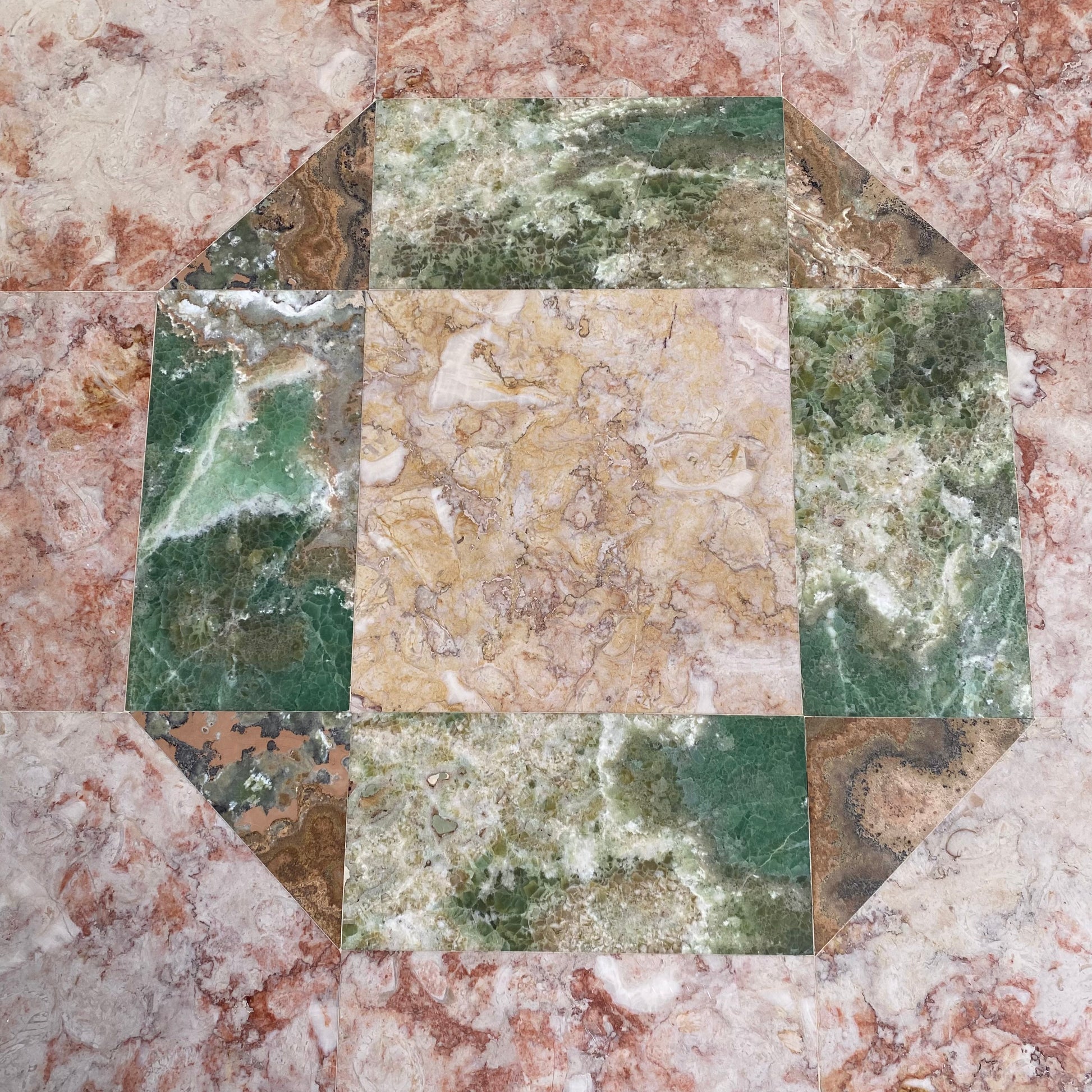 Luxury Hexagon Marble Dining Table, Italy 1980