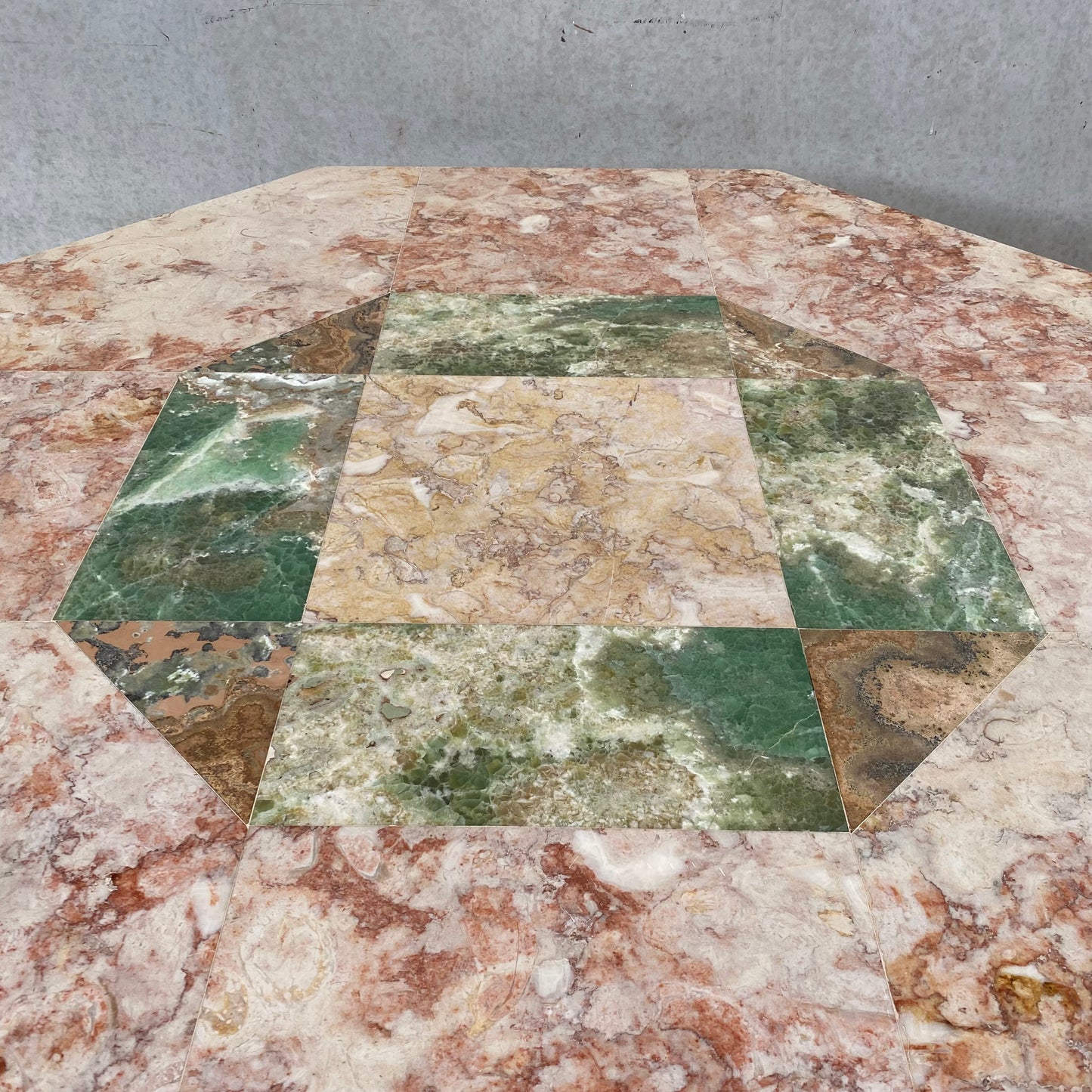 Luxury Hexagon Marble Dining Table, Italy 1980