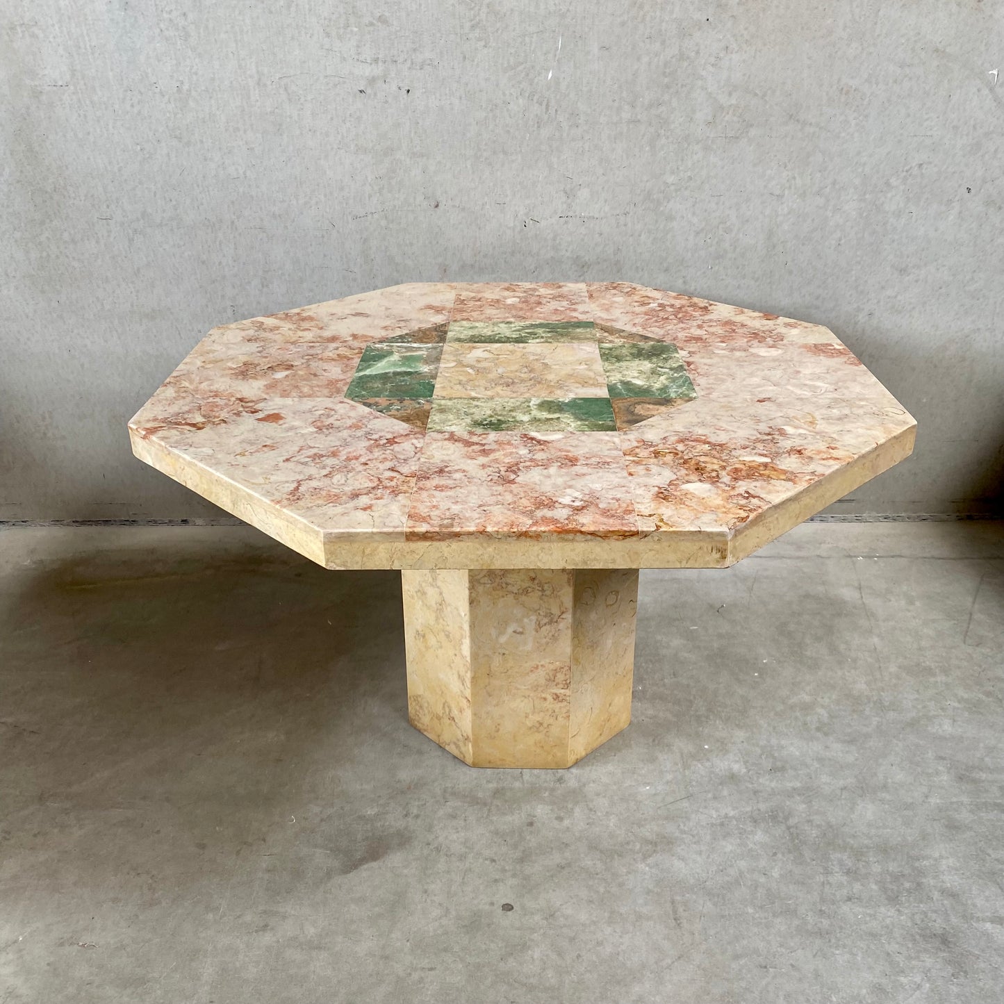 Luxury Hexagon Marble Dining Table, Italy 1980