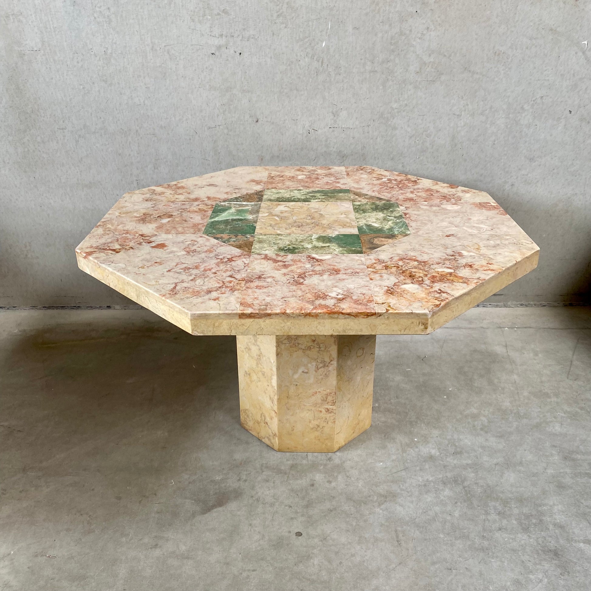 Luxury Hexagon Marble Dining Table, Italy 1980
