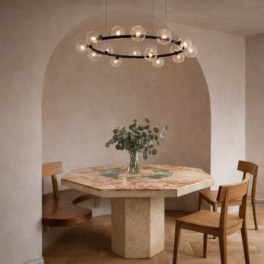 Luxury Octagonal Marble Dining Table, Italy 1980