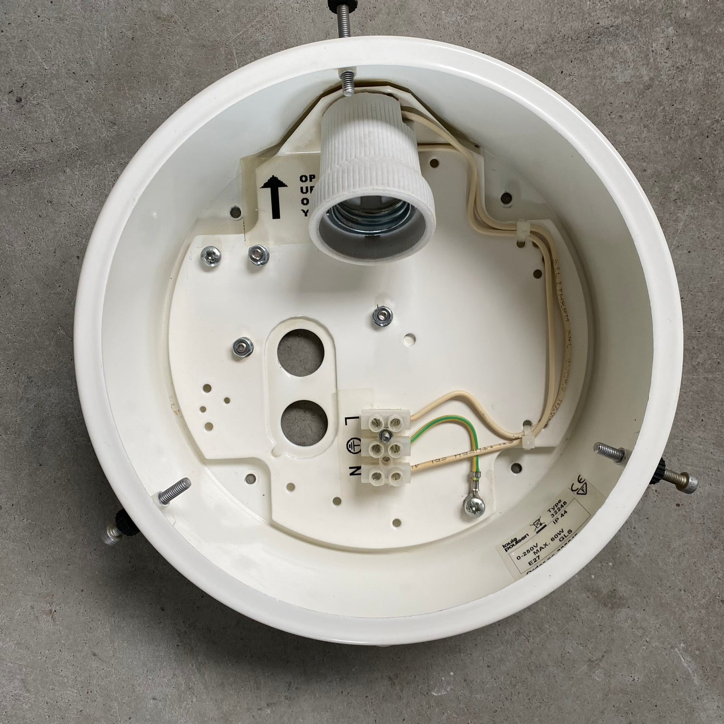 Arne Jacobsen „Eklipta“ Wand- oder Deckenleuchten aus der Mitte des 20. Jahrhunderts, hergestellt von Louis Poulsen, Dänemark, 1970