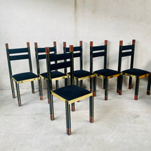 Load image into Gallery viewer, Mid-Century Brass and Italian Walnut Dining Chairs by Paolo Barracchia for Roman Deco, Italy 1978
