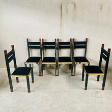 Load image into Gallery viewer, Mid-Century Brass and Italian Walnut Dining Chairs by Paolo Barracchia for Roman Deco, Italy 1978
