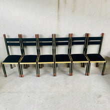 Load image into Gallery viewer, Mid-Century Brass and Italian Walnut Dining Chairs by Paolo Barracchia for Roman Deco, Italy 1978
