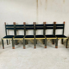 Load image into Gallery viewer, Mid-Century Brass and Italian Walnut Dining Chairs by Paolo Barracchia for Roman Deco, Italy 1978
