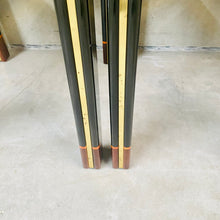 Load image into Gallery viewer, Mid-Century Brass and Italian Walnut Dining Chairs by Paolo Barracchia for Roman Deco, Italy 1978
