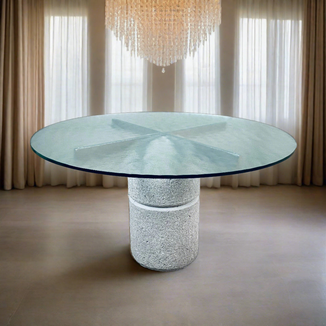 Mid-century Giovanni Offredi Concrete Dining Table Paracarro for Saporiti, Italy 1970