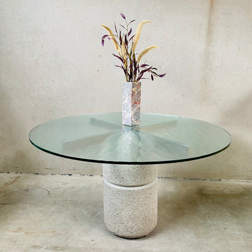 Mid-century Giovanni Offredi Concrete Dining Table Paracarro for Saporiti, Italy 1970