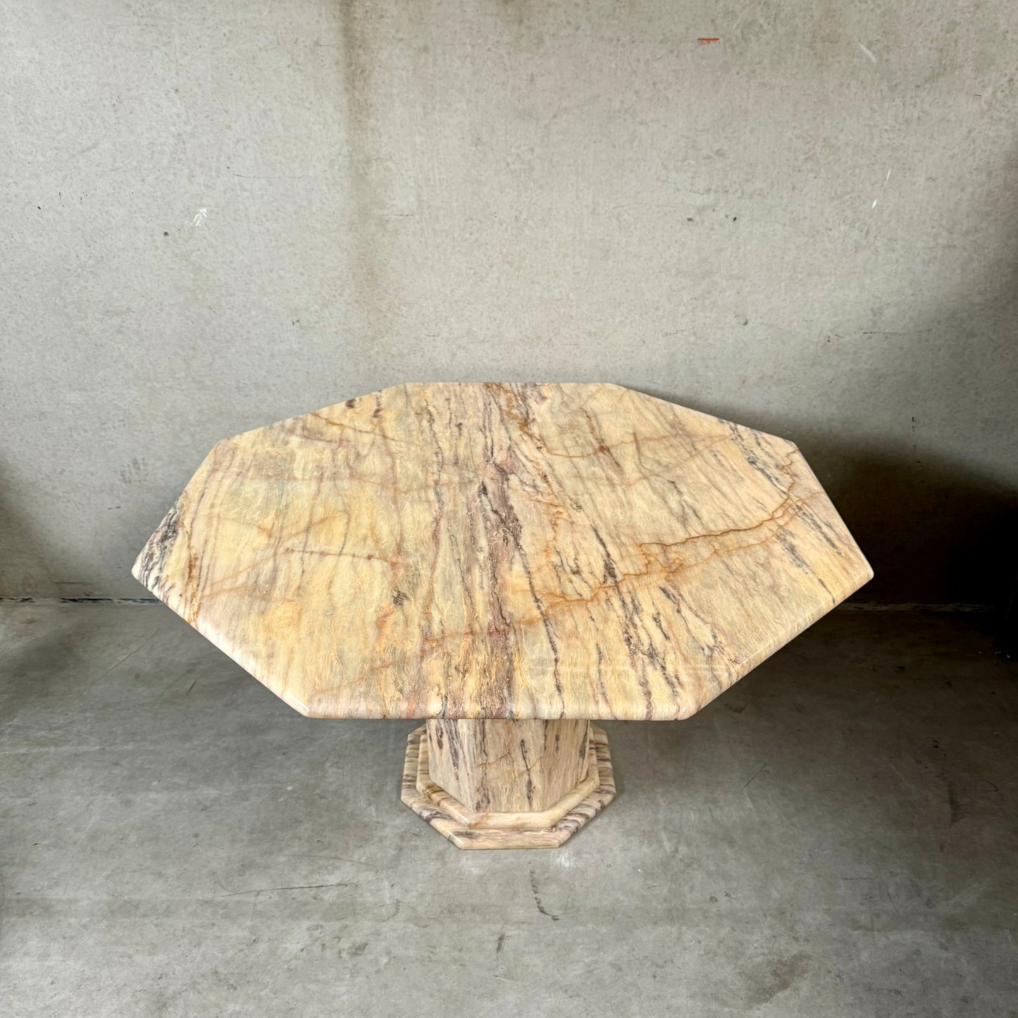 Mid-Century Octagonal Marble Dining Table Italy 1980