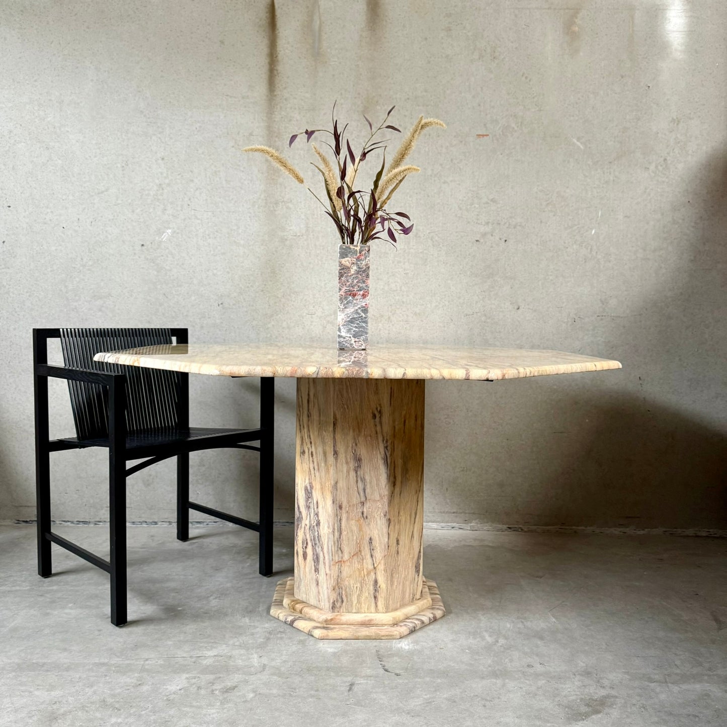 Mid-Century Octagonal Marble Dining Table Italy 1980
