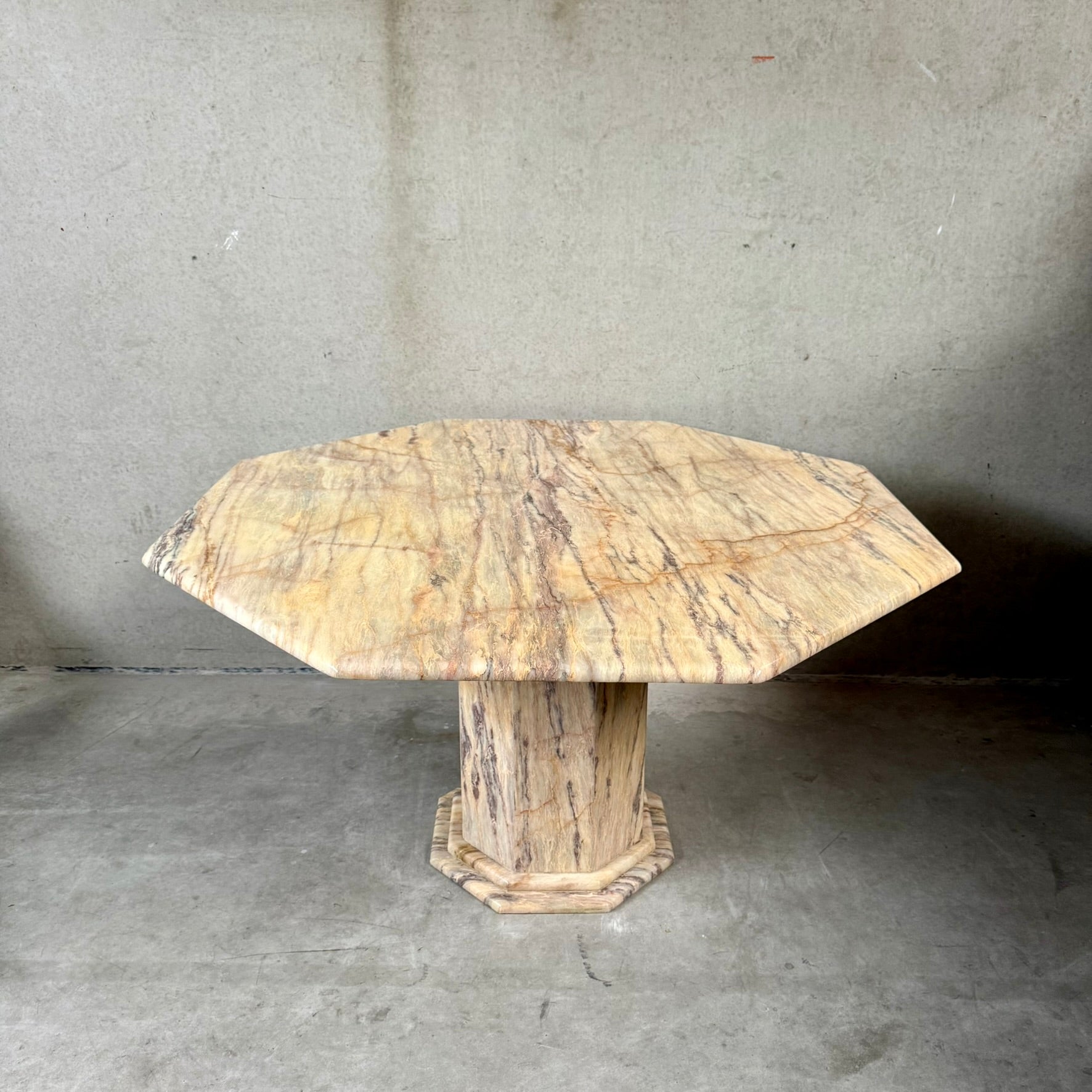Mid-Century Octagonal Marble Dining Table Italy 1980