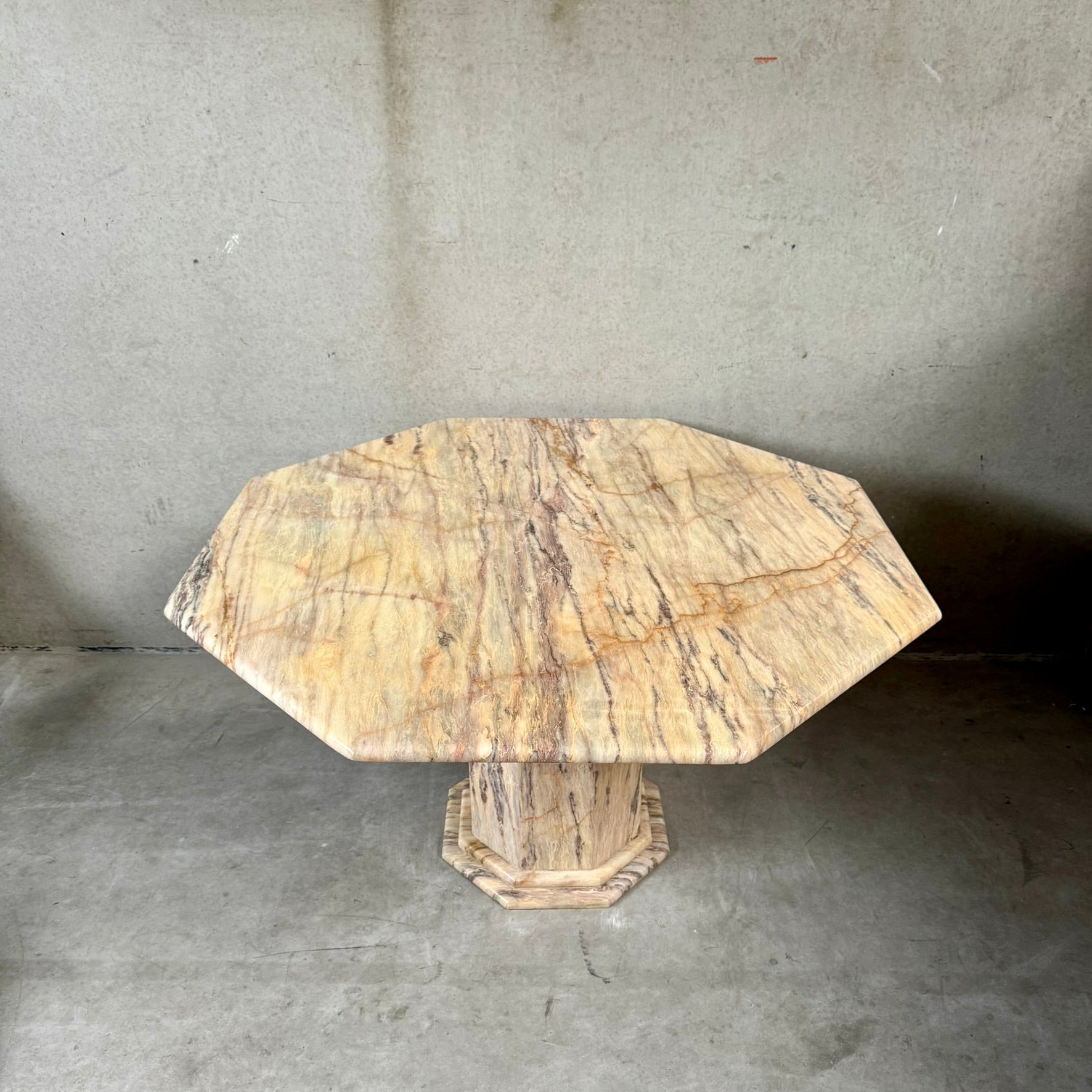 Mid-Century Octagonal Marble Dining Table Italy 1980