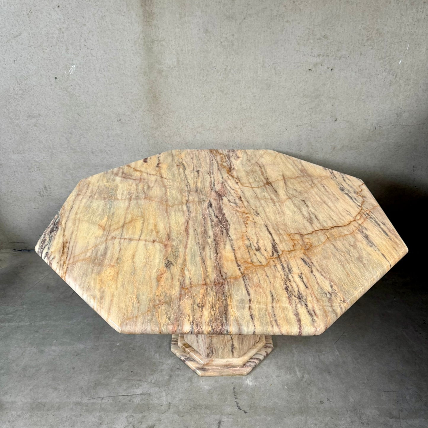 Mid-Century Octagonal Marble Dining Table Italy 1980