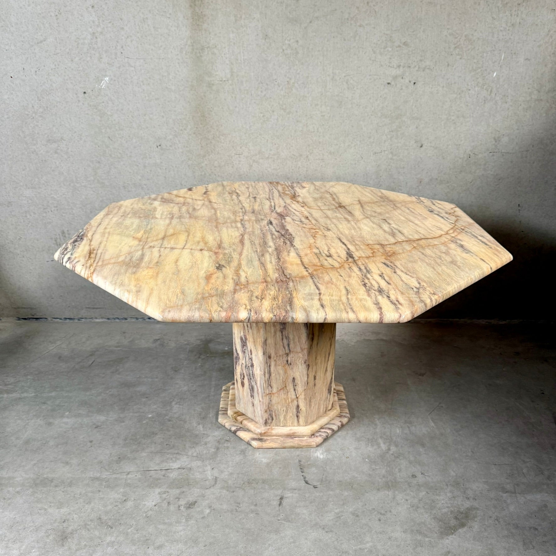 Mid-Century Octagonal Marble Dining Table Italy 1980