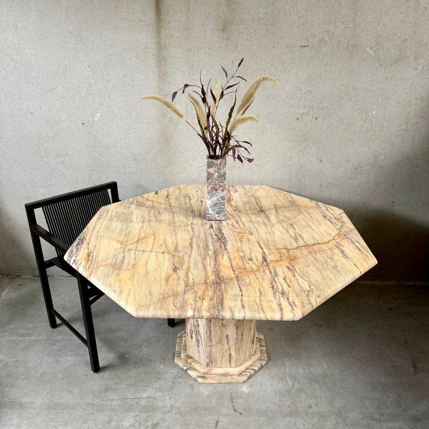 Mid-Century Octagonal Marble Dining Table Italy 1980
