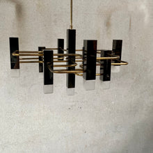Load image into Gallery viewer, Mid-century Modern Brass Chandelier by Gaetano Sciolari for S.a. Boulanger 1970
